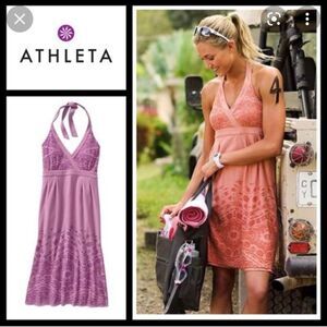 Athleta Huckleberry Purple‎ “Balsa” Burnout Halter Dress